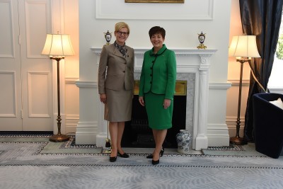 Image of Dame Patsy with HE Ms Dace Treija-Masi, Ambassador of Latvia i