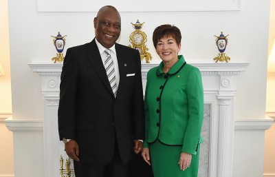 an image of His Excellency Mr Mathias Meinrad Chikawe, The High Commissioner of Tanzania and Dame Patsy