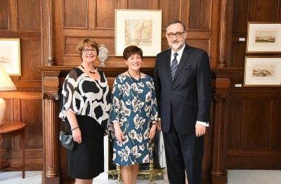 Image of Dame Patsy with trustee Geoff Clews and wife Moira