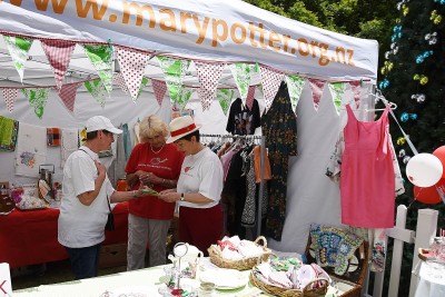 Image of Dame Patsy at the Hospice Shop stall