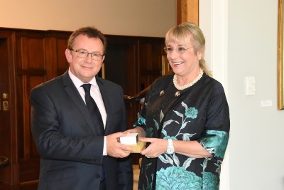 an image of Cabinet Secretary Michael Webster and Dame Martina Milburn