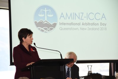 an image of Dame Patsy addressing the conference delegates