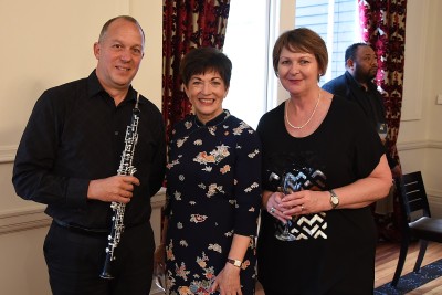 Image of Dame Patsy with Carolyn Hooper and musician Calvin Scott