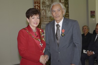 an image of Mr Fred Graham, of Waiuku, ONZM for services to Maori art