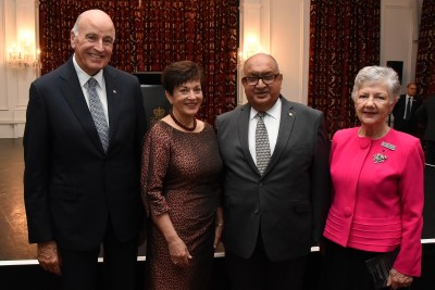 Image of Dame Patsy and Sir David with former Governor-General, Sir Anand Satyanand and Lady Susan Satyanand, who is patron of the Ballet Foundation, S