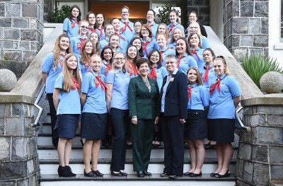 Image of the recipients with Dame Patsy