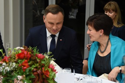 Image of  Dame Patsy and President of the Republic of Poland, HE Andrzej Duda at dinner 