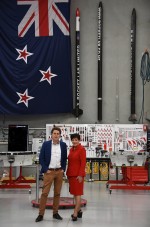 Image of Dame Patsy and Peter Beck in the Rocket Lab factory