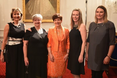 Image of Dame Patsy and the raffle winners