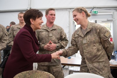 an image of Dame Patsy meeting NZDF personnel at Le Quesnoy