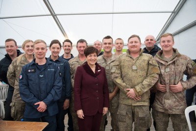 an image of Dame Patsy and NZDF personnel attending Le Quesnoy commemorations