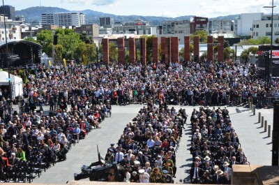 an image of The crowd gathered for the commemorative ceremony