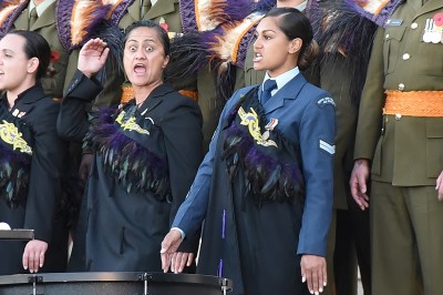 Image of members of the NZDF cultural party performing