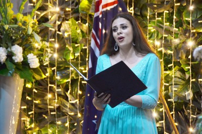 Image of Opera singer Madison Nonoa performing