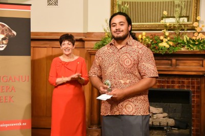 Image of Dame Patsy with Samson Setu, winner of the Dame Sister Mary Leo and Guy and Sue Haddleton Scholarships