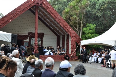an image of The whare runanga at the Waitangi Treaty Grounds