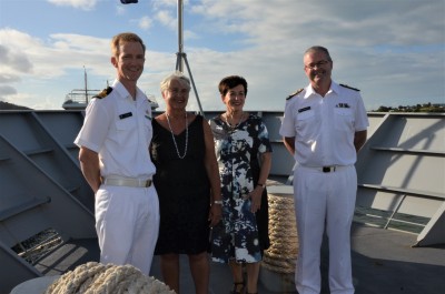 an image of Lieutenant Commander TImothy Hall, Dame Sian Elias, Dame Patsy and Rear Admiral David Proctor