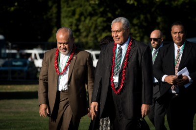 HE Leasi Papali'i Tommy Scanlon, Samoan High Commissioner and His Highness Afioga Tuimaleali’ifano Va’aletoa Sualauvi ll