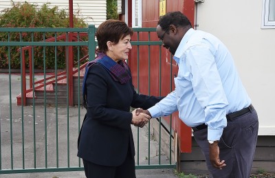 Image of Dame Patsy with Dame Patsy with Ahmed Tani, founder of the Canterbury Refugee Resettlement and Resource Centre 