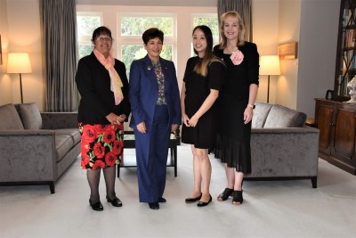 Dame Patsy with Dr Hiria Hape, Vanessa Stoddart and Michelle Huang