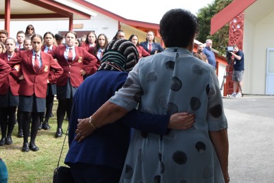 Dame Patsy is welcomed onto the marae at  Kapiti College