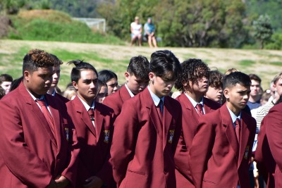 Students observing 2 minutes' silence for the victims of the Christchurch shootings