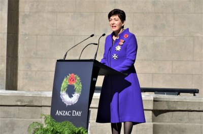 Dame Patsy delivering her Anzac Address