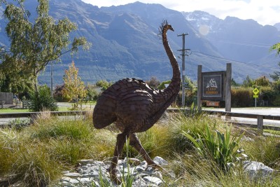 Image of Erma the Moa - like most things at Camp Glenorchy, she's made of recycled materials
