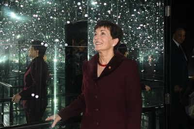 Dame Patsy in the Infinity Room