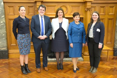 Image of Dame Patsy with Chief Adjudicator Jenna Raeburn, Chris Bishop MP, Nicola Willis MP and Georgina Lomax-Sawyers