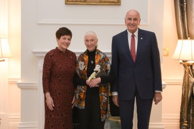 Image of Dame Patsy, Sir David and Dr Jane Goodall