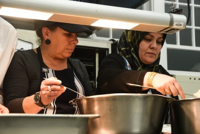 Image of guest chefs Veronica Montane from Chile and Hajar Masraeh from Iran