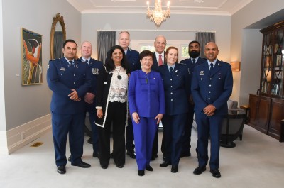 Their Excellencies with NZ Police staff working with Gandhi Nivas
