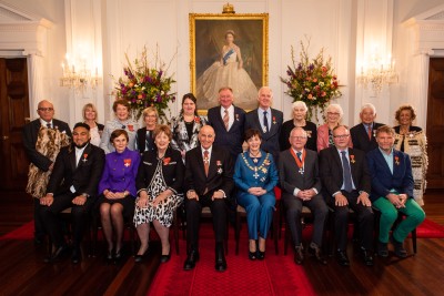 Their Excellencies with honours recipients, 19 September 2019, pm