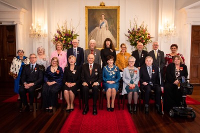 Image of Dame Patsy, Sir David and the recipients