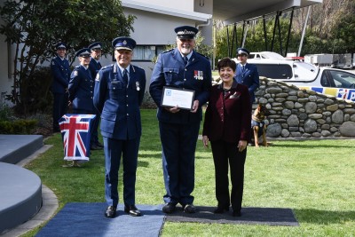 Image of Senior Constable Phillip (Tiny) Taylor, receiving his long service award
