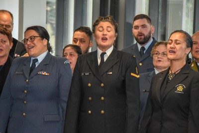 Defence personnel sang magnificently at the opening