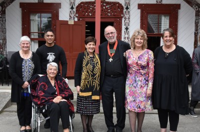 Dame Patsy with Sir Kim Workman and family members