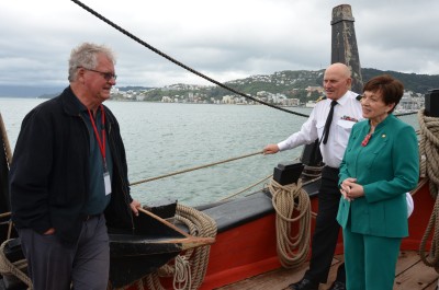 Image of Discussing the finer points of anchors with Captain Frank Allica and Peter Rout of the Australia National Maritime Museum