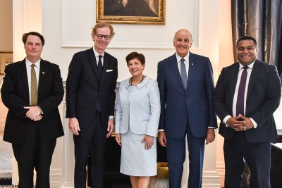 HE Mr Henrik Cederin, Ambassador of Sweden with Their Excellencies and Hon Kris Faafoi