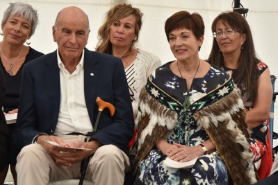 Image of Dame Patsy and Sir David at the Pukaha return ceremony