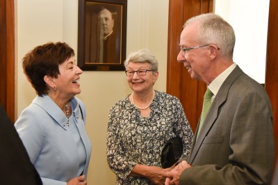 Image of Dame Patsy with guests of honour Ian and Jenny McKinnon