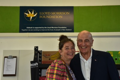 Sir David with Julie Nevett, Chair of the Morrison Foundation, a Kaibosh supporter