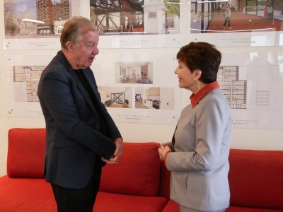 Image of Chris Farrelly talks Dame Patsy through the Mission Homeground project