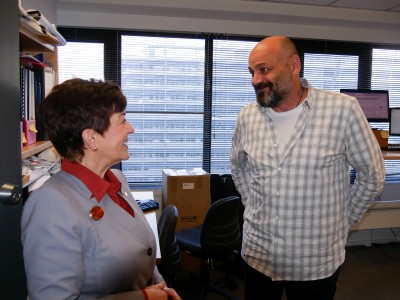 Image of Dame Patsy meeting Meeting Marketing and Communications Director Thierry Pannetier