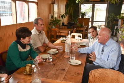 Image of Dame Patsy at lunch with the DOC team in Hokitika