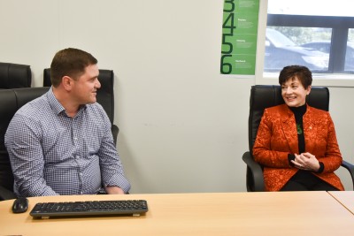 Image of Dame Patsy with Westland Workgear director Mark Simpkin