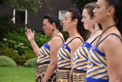 Kapa haka group sings a waiata