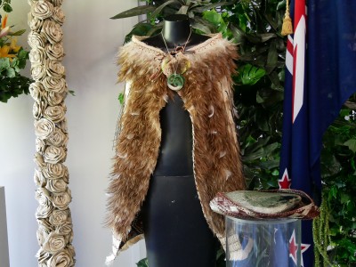 Image of the korowai worn by New Zealand's Olympic flagbearer