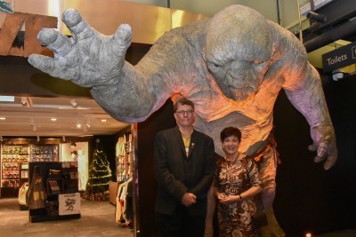 Dame Patsy Reddy, Sir Richard Taylor and a cave troll